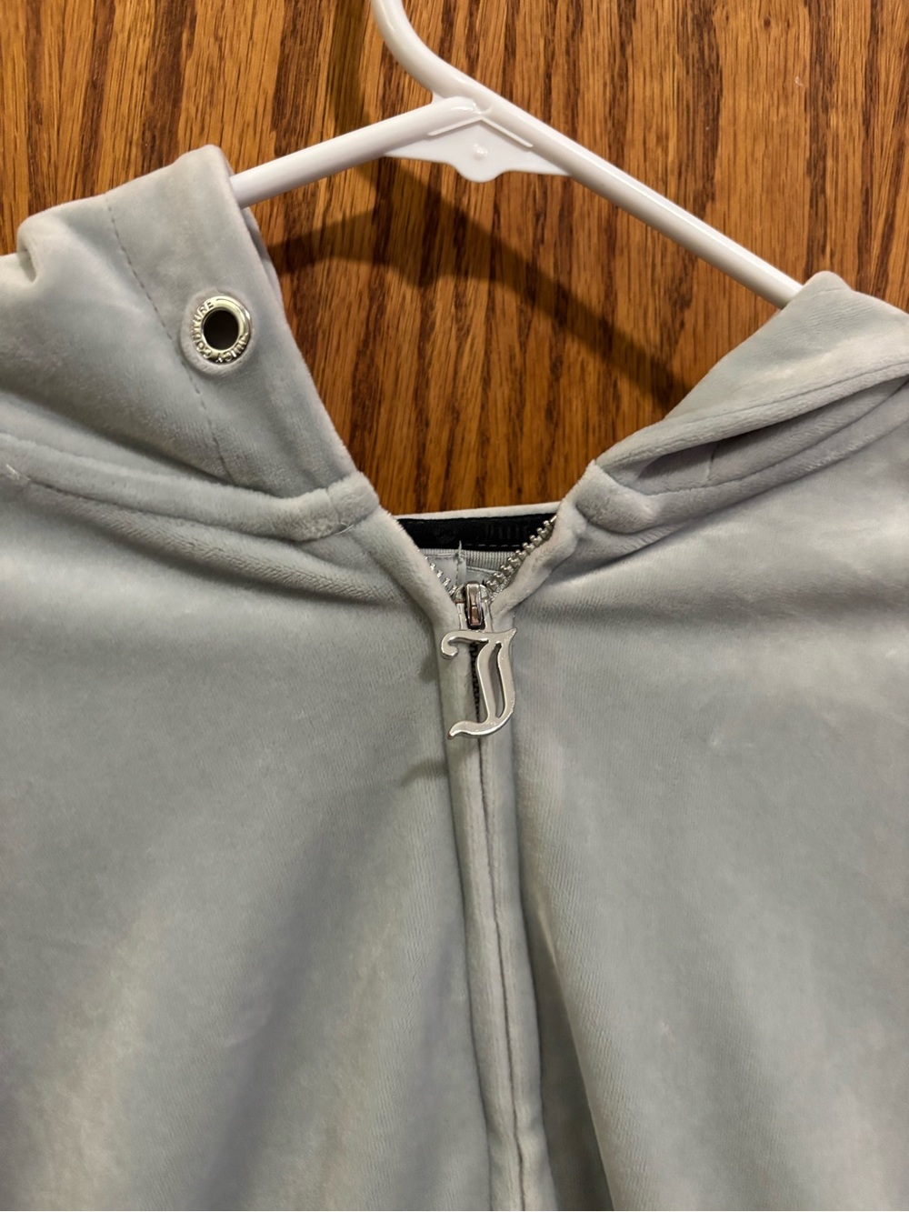 Juicy Couture Light Gray Velour Zip Hoodie